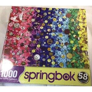 Springbok 1000 piece Jigsaw Puzzle Bunches Of Buttons New Sealed Rainbow pride